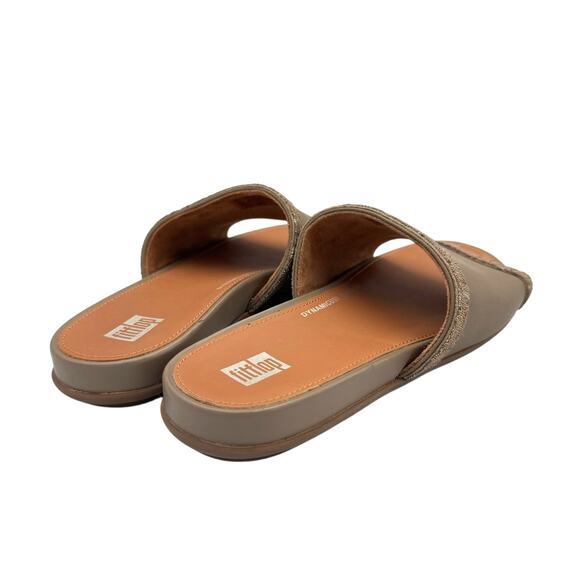 FitFlop Gracie Opul-Trim Leather Slides Sandals - Picture 5 of 11